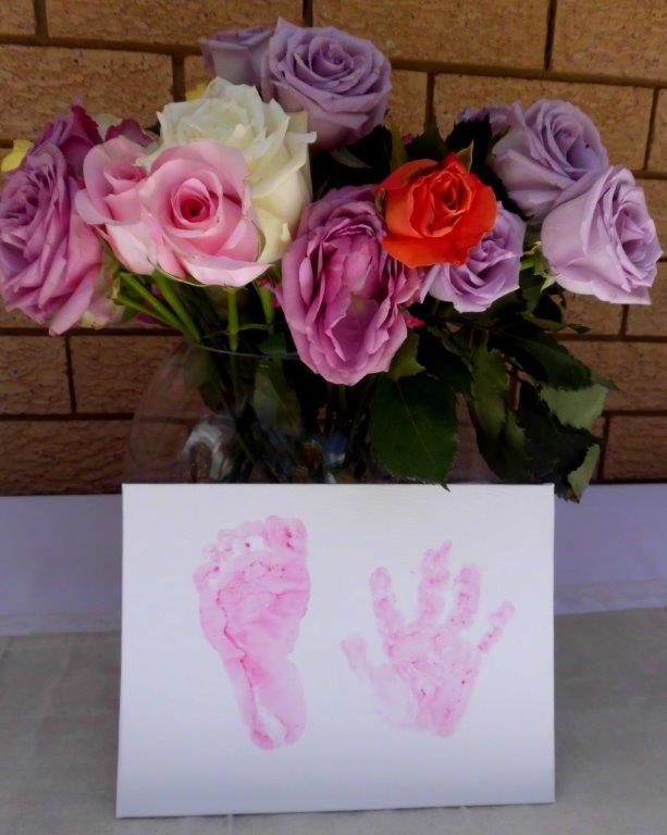 Hands prints for naming ceremony