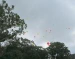 Balloon releasing at baby name day