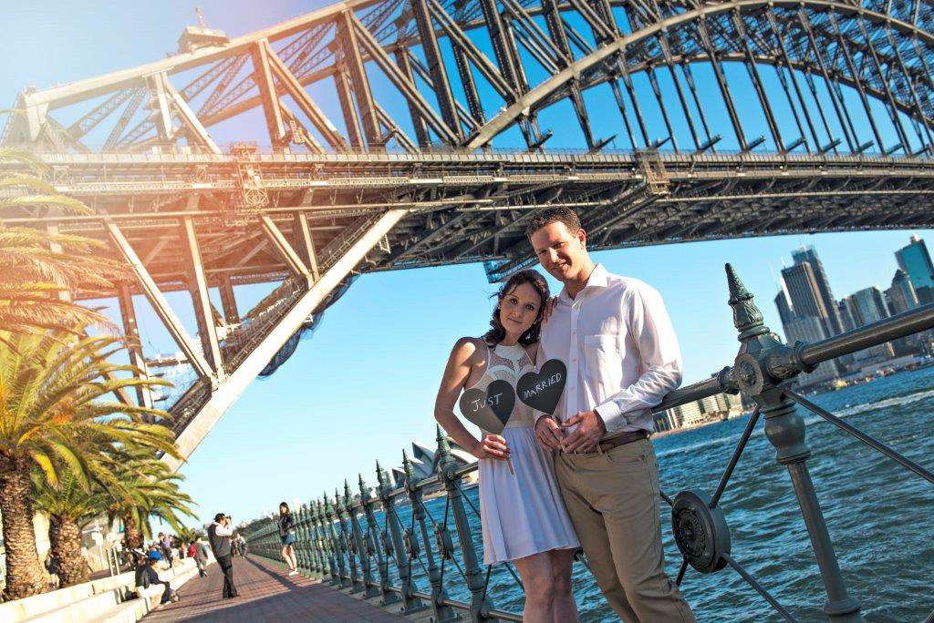 wedding ceremony celebrant Sydney under the harbour bridge