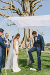 Jewish wedding celebrant, breaking of the glass