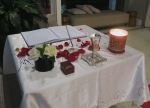 Marriage registry signing table