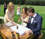 signing the registry with sydney Jewish celebrant