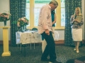 breaking the glass at a Jewish wedding ceremony