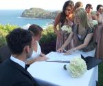 signing the registry at Jonah's beach whale