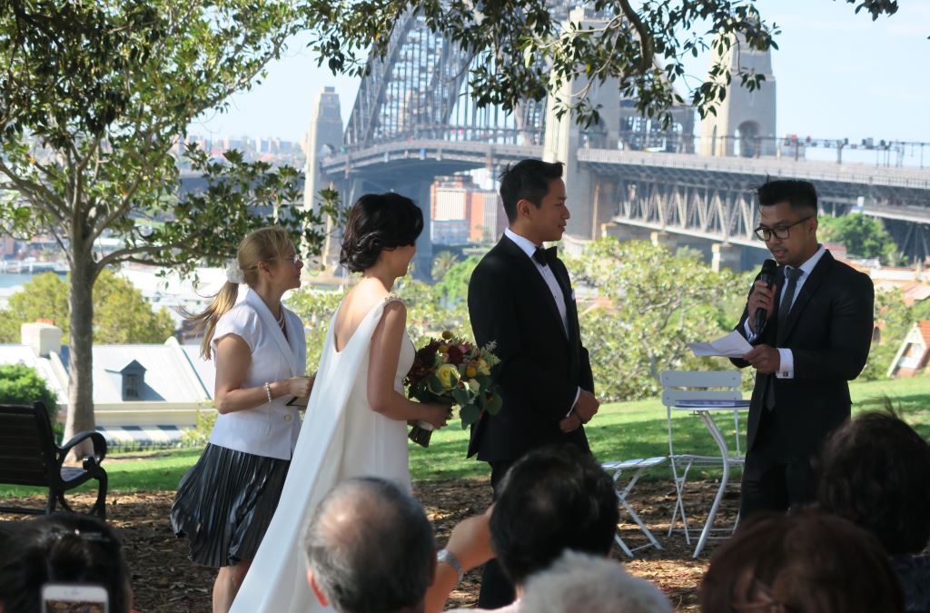 Wedding at Observatory Hill, Sydney Marriage Celebrant