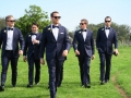 Jewish wedding, groom and groomsmen are coming