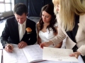 signing the marriage certificate Novotel Manly