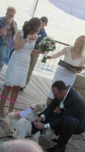 The ring bearers at a wedding ceremony